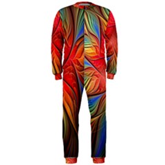 Vintage Colors Flower Petals Spiral Abstract Onepiece Jumpsuit (men)  by BangZart