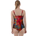 Vintage Colors Flower Petals Spiral Abstract Twist Front Tankini Set View2