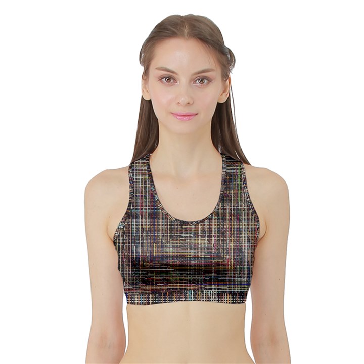 Unique Pattern Sports Bra with Border