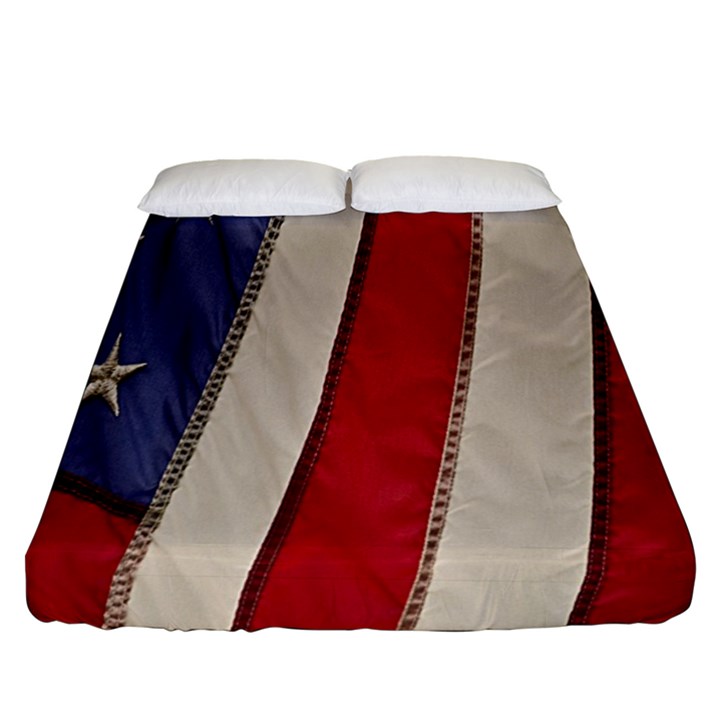 Usa Flag Fitted Sheet (Queen Size)