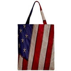 Usa Flag Zipper Classic Tote Bag by BangZart