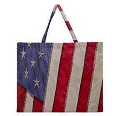 Usa Flag Zipper Large Tote Bag by BangZart