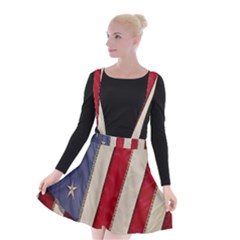 Usa Flag Suspender Skater Skirt by BangZart