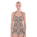 Traditional Scandinavian Pattern Boyleg Halter Swimsuit  View1