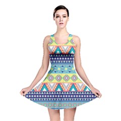 Tribal Print Reversible Skater Dress