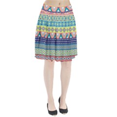 Tribal Print Pleated Skirt