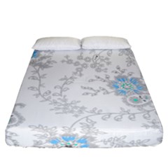 Traditional Art Batik Flower Pattern Fitted Sheet (california King Size)