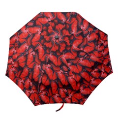 The Red Butterflies Sticking Together In The Nature Folding Umbrellas by BangZart