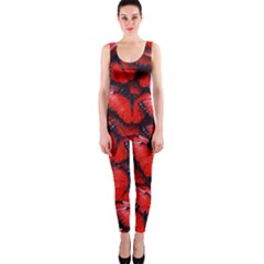 The Red Butterflies Sticking Together In The Nature Onepiece Catsuit by BangZart