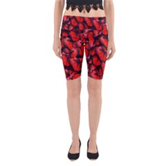 The Red Butterflies Sticking Together In The Nature Yoga Cropped Leggings