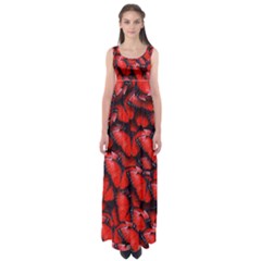 The Red Butterflies Sticking Together In The Nature Empire Waist Maxi Dress by BangZart