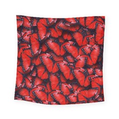 The Red Butterflies Sticking Together In The Nature Square Tapestry (small)