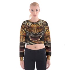 Tiger Face Cropped Sweatshirt by BangZart