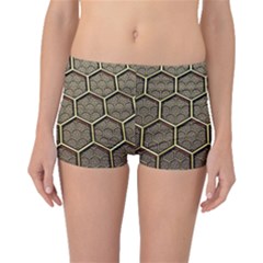 Texture Hexagon Pattern Boyleg Bikini Bottoms