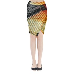 Technology Circuit Midi Wrap Pencil Skirt