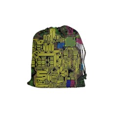 Technology Circuit Board Drawstring Pouches (medium) 