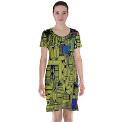 Technology Circuit Board Short Sleeve Nightdress