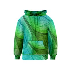 Sunlight Filtering Through Transparent Leaves Green Blue Kids  Zipper Hoodie