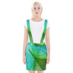 Sunlight Filtering Through Transparent Leaves Green Blue Braces Suspender Skirt