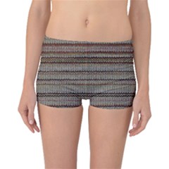 Stripy Knitted Wool Fabric Texture Boyleg Bikini Bottoms by BangZart