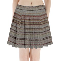 Stripy Knitted Wool Fabric Texture Pleated Mini Skirt