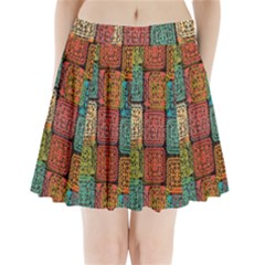 Stract Decorative Ethnic Seamless Pattern Aztec Ornament Tribal Art Lace Folk Geometric Background C Pleated Mini Skirt