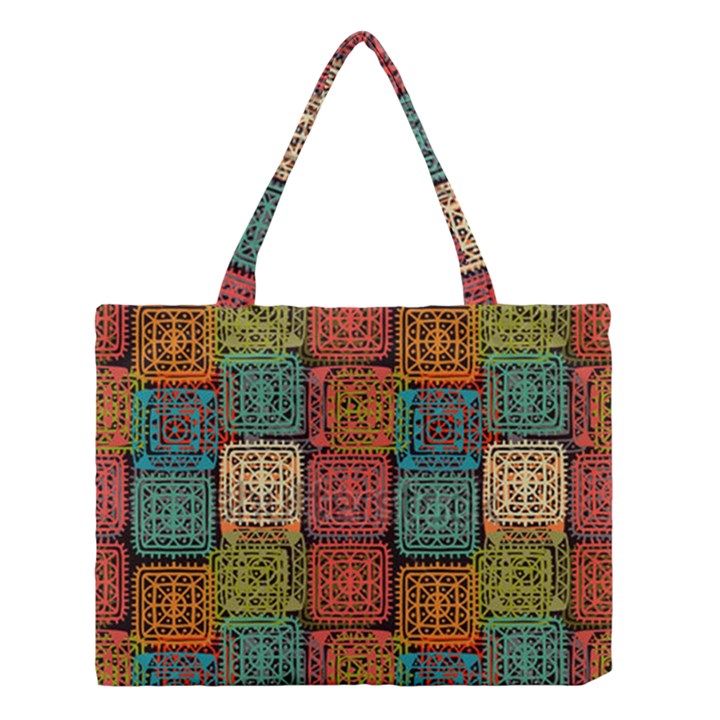 Stract Decorative Ethnic Seamless Pattern Aztec Ornament Tribal Art Lace Folk Geometric Background C Medium Tote Bag