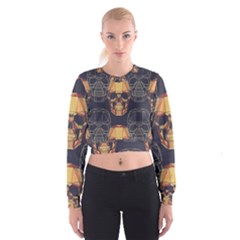 Skull Pattern Cropped Sweatshirt