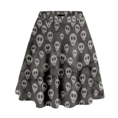 Skull Halloween Background Texture High Waist Skirt