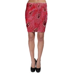 Red Peacock Floral Embroidered Long Qipao Traditional Chinese Cheongsam Mandarin Bodycon Skirt