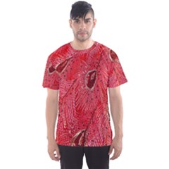 Red Peacock Floral Embroidered Long Qipao Traditional Chinese Cheongsam Mandarin Men s Sports Mesh Tee