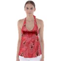 Red Peacock Floral Embroidered Long Qipao Traditional Chinese Cheongsam Mandarin Babydoll Tankini Top View1