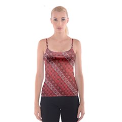 Red Batik Background Vector Spaghetti Strap Top