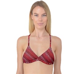 Red Batik Background Vector Reversible Tri Bikini Top