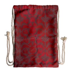 Red Dark Vintage Pattern Drawstring Bag (large)