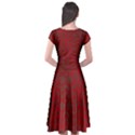 Red Dark Vintage Pattern Cap Sleeve Wrap Front Dress View2