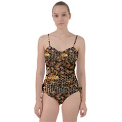 Queen Cup Honeycomb Honey Bee Sweetheart Tankini Set