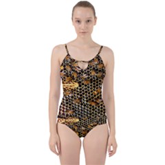 Queen Cup Honeycomb Honey Bee Cut Out Top Tankini Set by BangZart