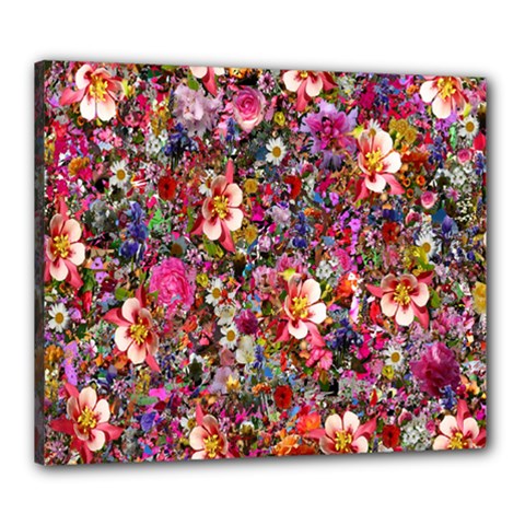 Psychedelic Flower Canvas 24  X 20  by BangZart