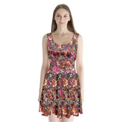 Psychedelic Flower Split Back Mini Dress 