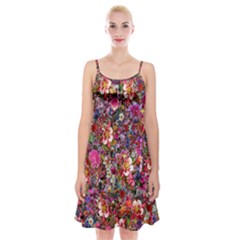 Psychedelic Flower Spaghetti Strap Velvet Dress