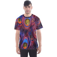 Pretty Peacock Feather Men s Sports Mesh Tee