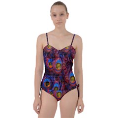 Pretty Peacock Feather Sweetheart Tankini Set by BangZart