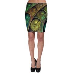 Psytrance Abstract Colored Pattern Feather Bodycon Skirt