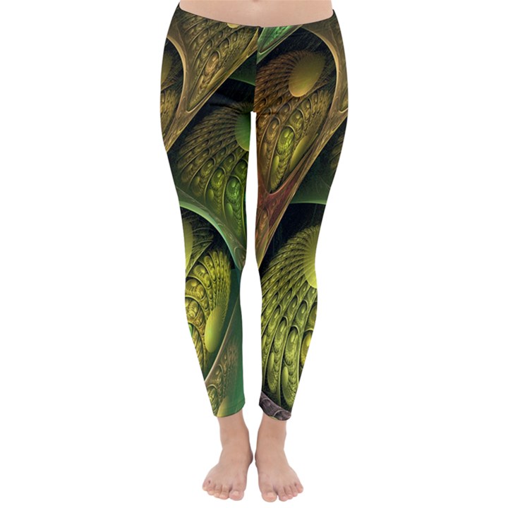 Psytrance Abstract Colored Pattern Feather Classic Winter Leggings