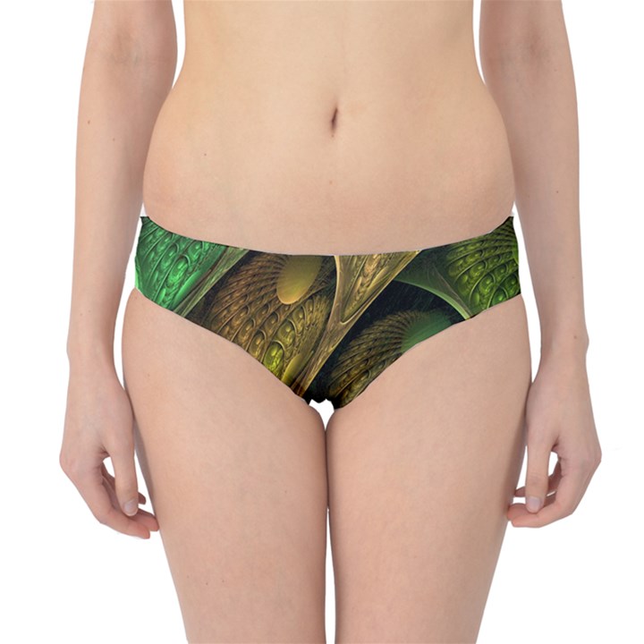 Psytrance Abstract Colored Pattern Feather Hipster Bikini Bottoms