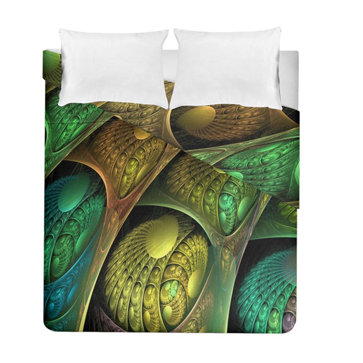 Psytrance Abstract Colored Pattern Feather Duvet Cover Double Side (Full/ Double Size)