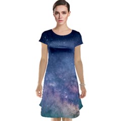 Galaxy Nebula Astro Stars Space Cap Sleeve Nightdress by paulaoliveiradesign