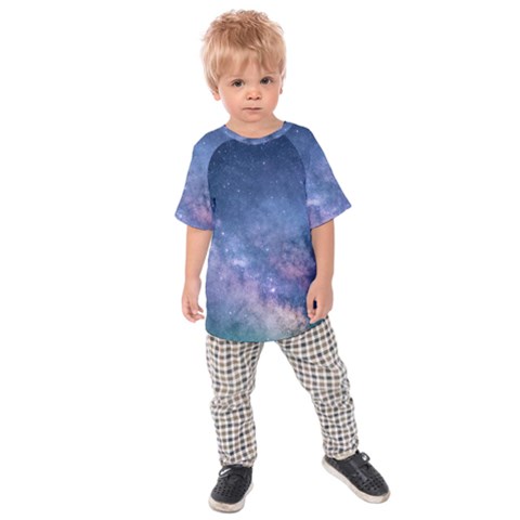 Galaxy Nebula Astro Stars Space Kids Raglan Tee by paulaoliveiradesign