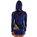 Peacock Feather Retina Mac Long Sleeve Hooded T-shirt View2